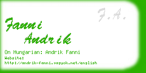 fanni andrik business card